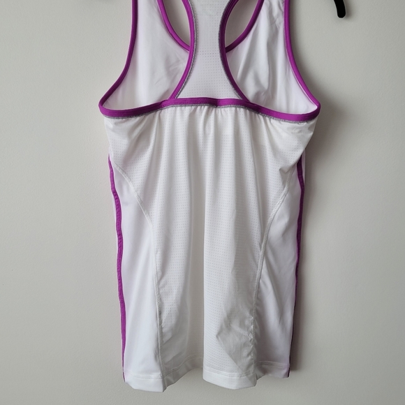 ADIDAS Climalite Racerback White and Purple Sports Tank Top Size M - Picture 7 of 12